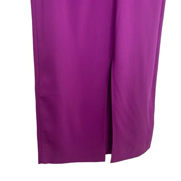 Reiss Valentina Tie Waist Bodycon Midi Dress Sz 4 Magenta